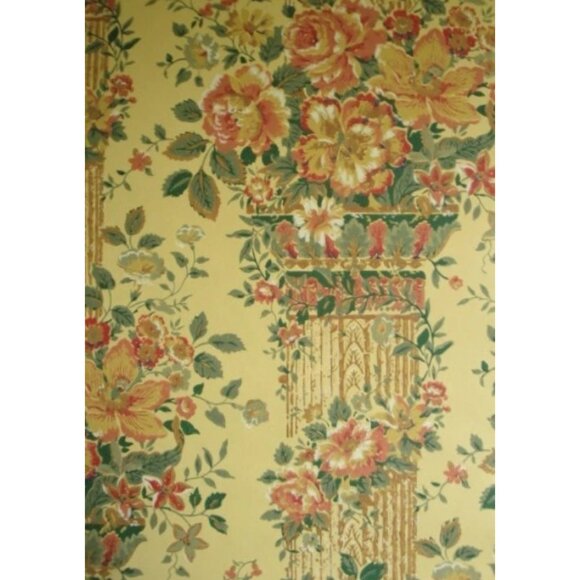 Waterhouse Wallhangings Wallpaper Double Roll Kensington Gardens Floral Columns - Picture 2 of 12